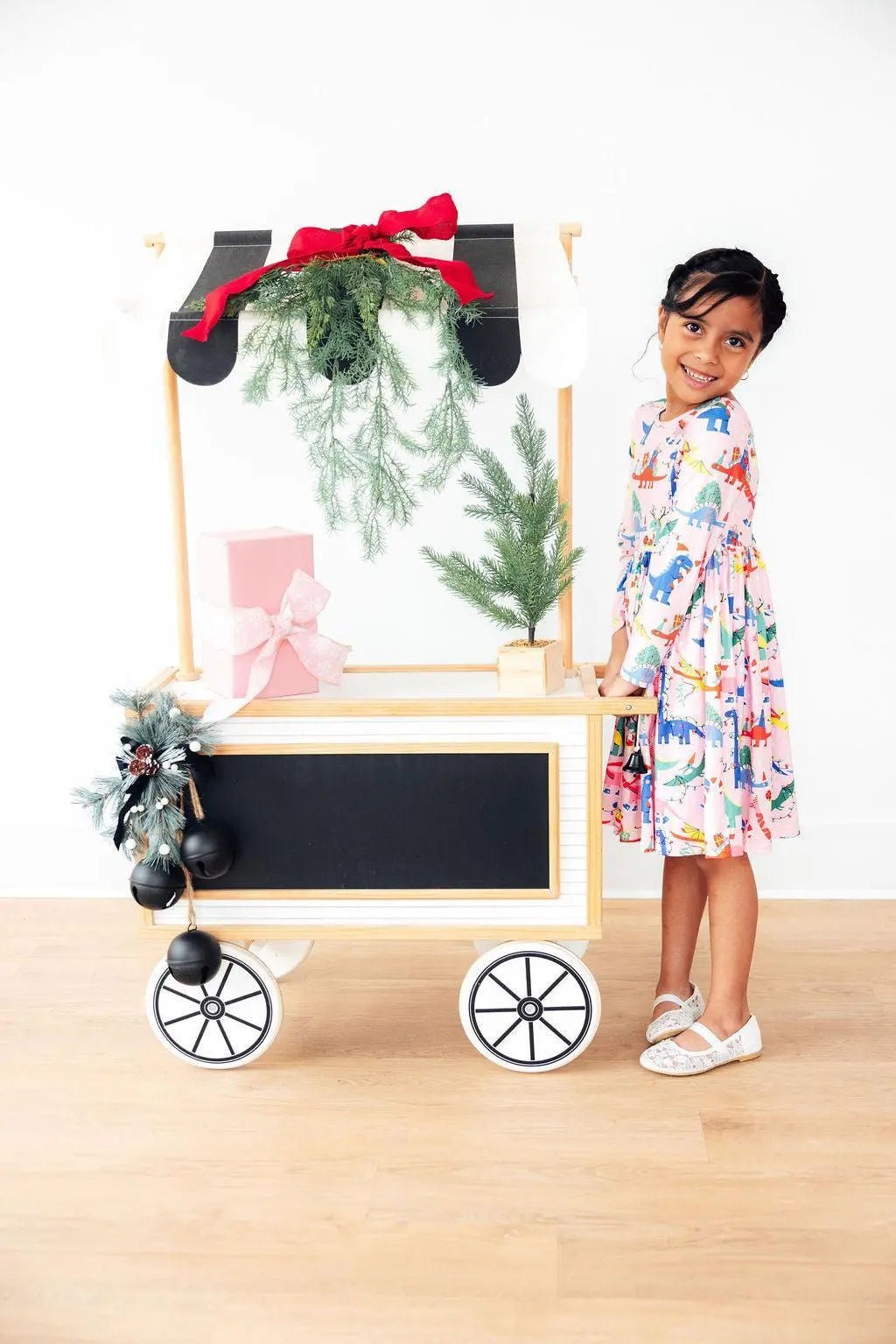Mila & Rose ® Jingle Saurus L/S Pocket Twirl Dress - 