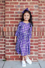 Mila & Rose ® JMU Plaid Duke Dog 3/4 Sleeve Pocket Twirl Dress - 