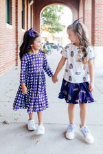 Mila & Rose ® JMU Plaid Duke Dog 3/4 Sleeve Pocket Twirl Dress - 