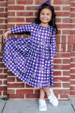 Mila & Rose ® JMU Plaid Duke Dog 3/4 Sleeve Pocket Twirl Dress - 