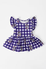 Mila & Rose ® JMU Plaid Duke Dog Flutter Twirl Bodysuit - 