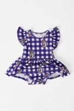 Mila & Rose ® JMU Plaid Duke Dog Flutter Twirl Bodysuit - 