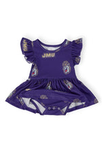 Mila & Rose ® JMU Purple Duke Dog Flutter Twirl Bodysuit - 