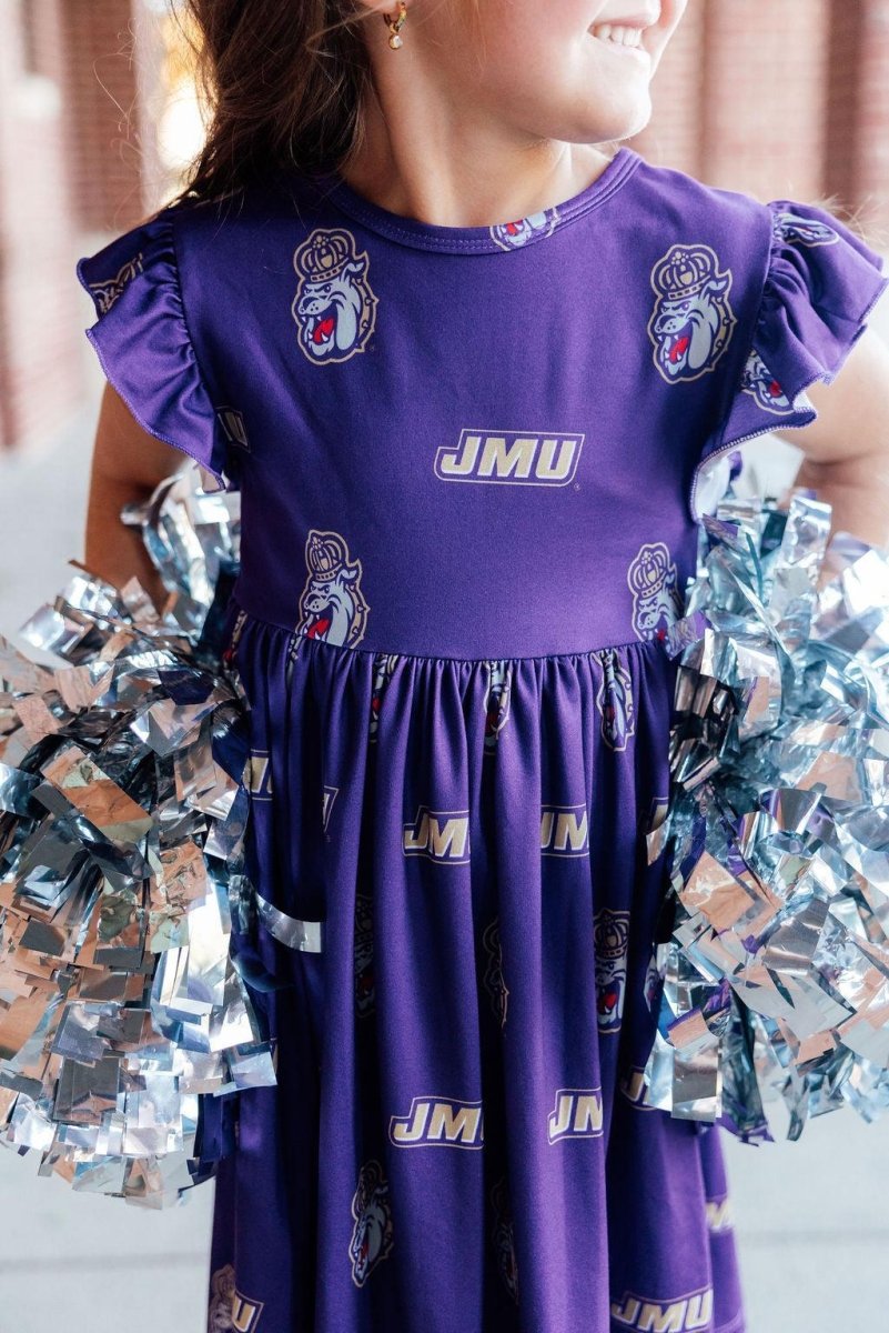 Mila & Rose ® JMU Purple Duke Dog Flutter Twirl Dress - 