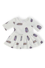 Mila & Rose ® JMU White Duke Dog 3/4 Sleeve Twirl Bodysuit - 