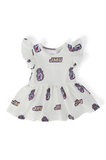 Mila & Rose ® JMU White Duke Dog Flutter Twirl Bodysuit - 