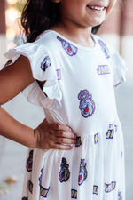 Mila & Rose ® JMU White Duke Dog Flutter Twirl Dress - 