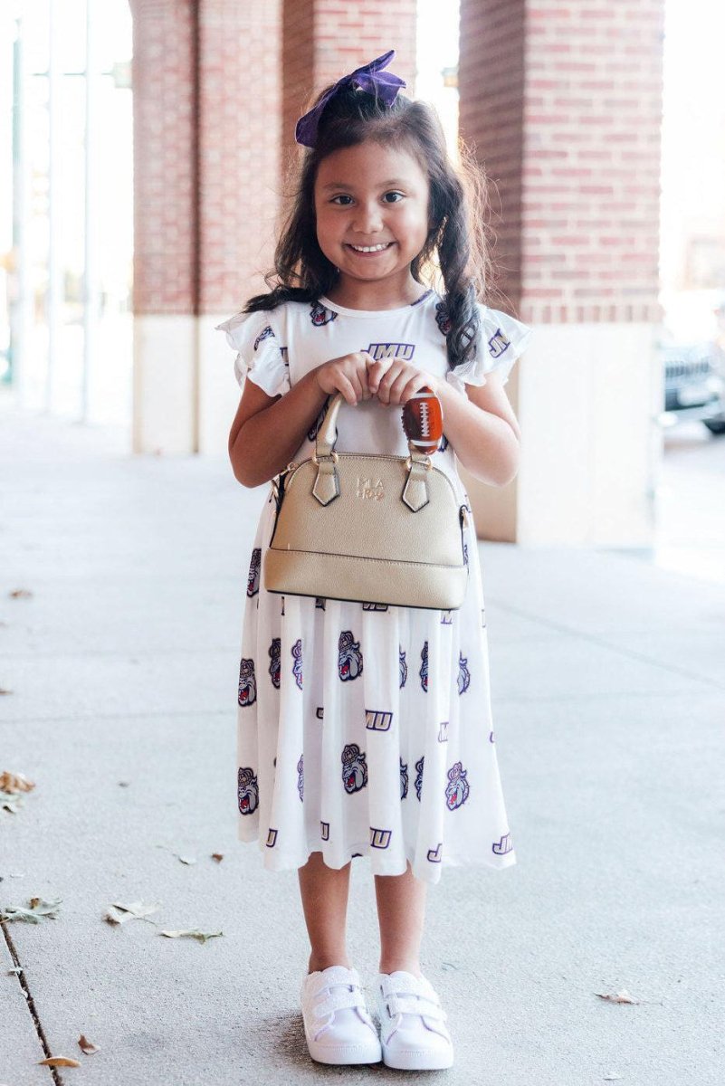 Mila & Rose ® JMU White Duke Dog Flutter Twirl Dress - 