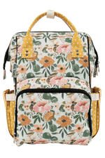 Texas Tushies Josie Floral Diaper Bag Backpack with Stylish Design for Busy Parents - 
