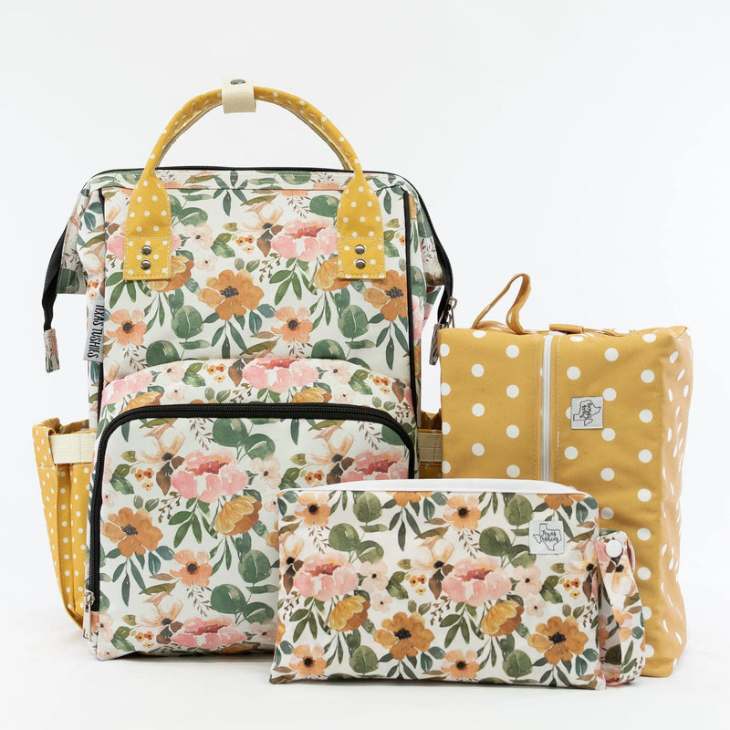 Josie Floral & Mustard Dot - Diaper Bag - Everetts Place: Online Boutique