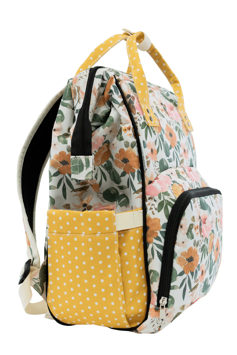Josie Floral & Mustard Dot - Diaper Bag - Everetts Place: Online Boutique