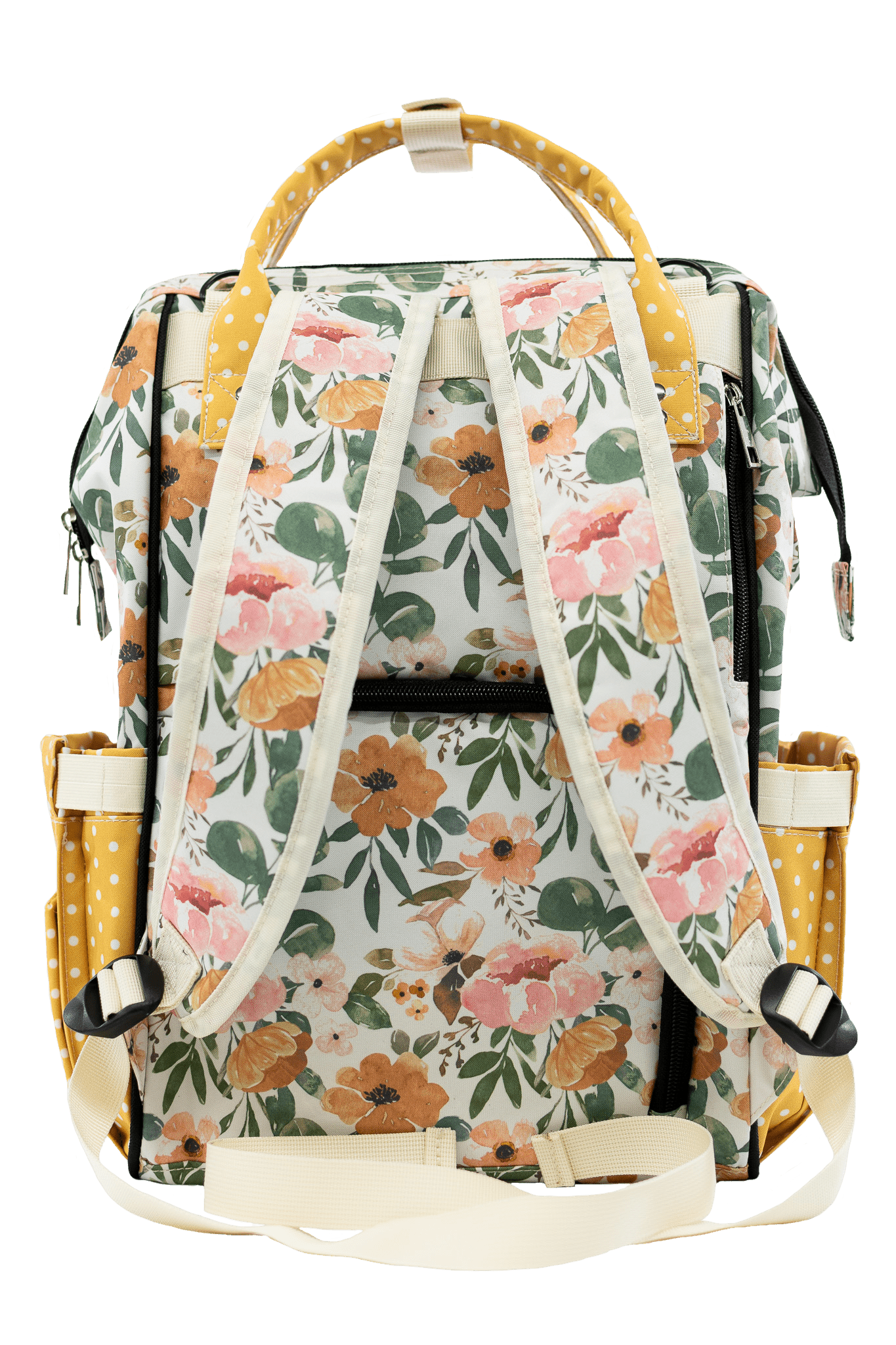 Josie Floral And Mustard Dot Diaper Bag Backpack For Busy Parents Texas Tushies