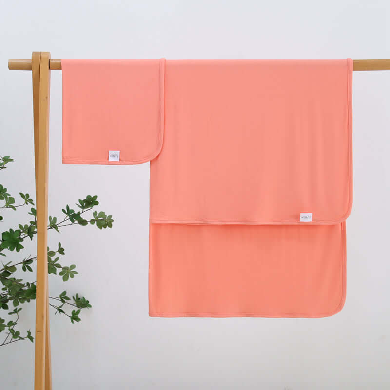 Luxie Charm Joyful Coral Bamboo Swaddle Blanket - Everetts Place Boutique - 