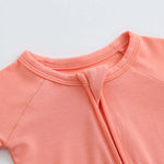 Luxie Charm Joyful Coral Zippered Baby Romper - Everetts Place Boutique - 