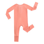 Luxie Charm Joyful Coral Zippered Baby Romper - Everetts Place Boutique - 