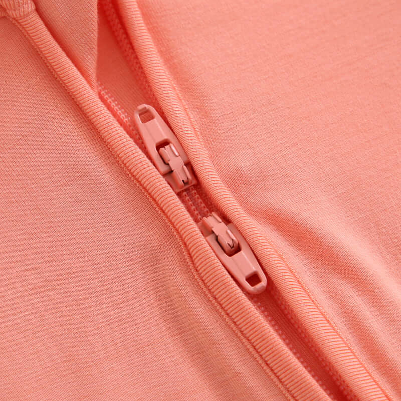 Luxie Charm Joyful Coral Zippered Baby Romper - Everetts Place Boutique - 