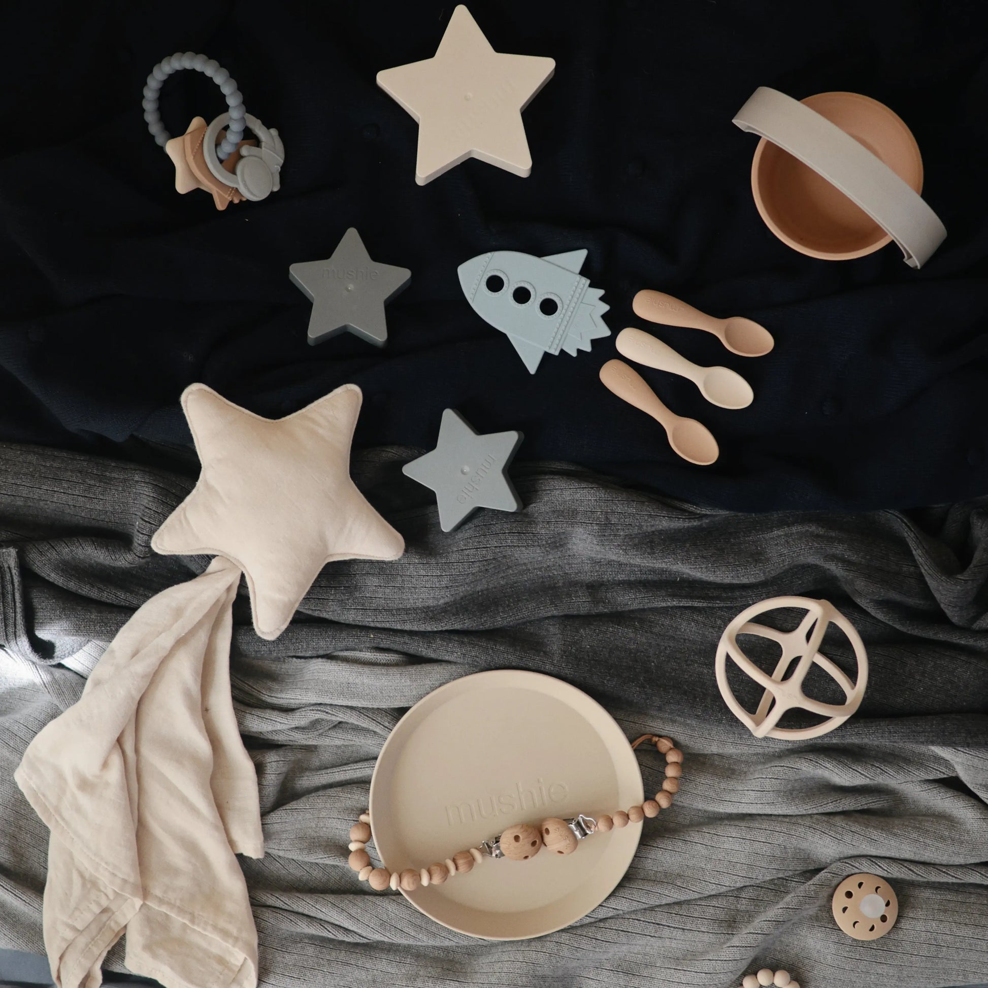 Star Lovey Blanket Made From 100 Percent Organic Cotton Soft Colors Playful Designs For Babies And Toddlers Mushie