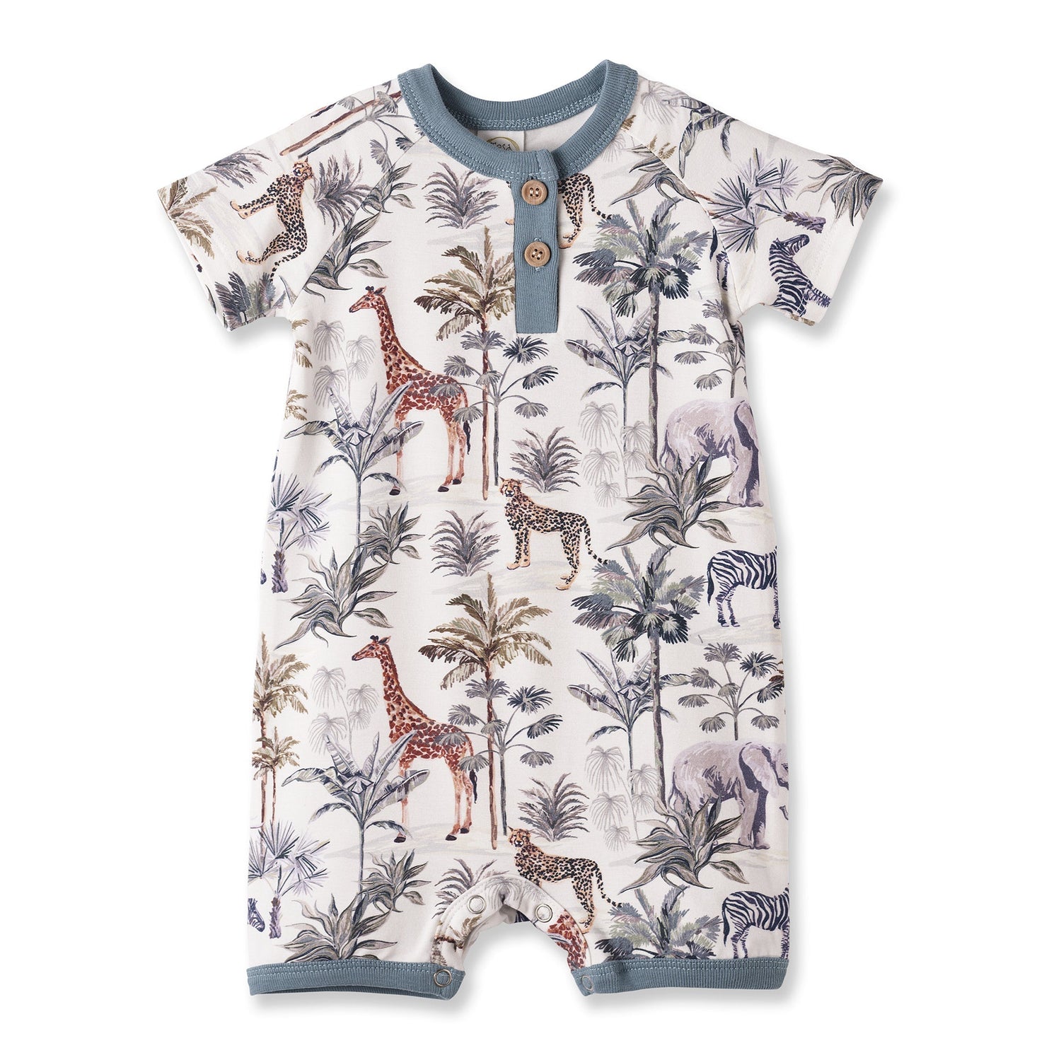 Tesa Babe Jungle Safari Bamboo Baby Boy Shorty RomperEveretts Place