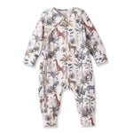 Tesa Babe Jungle Safari Bamboo Zipper Romper with Convertible CuffsEveretts Place