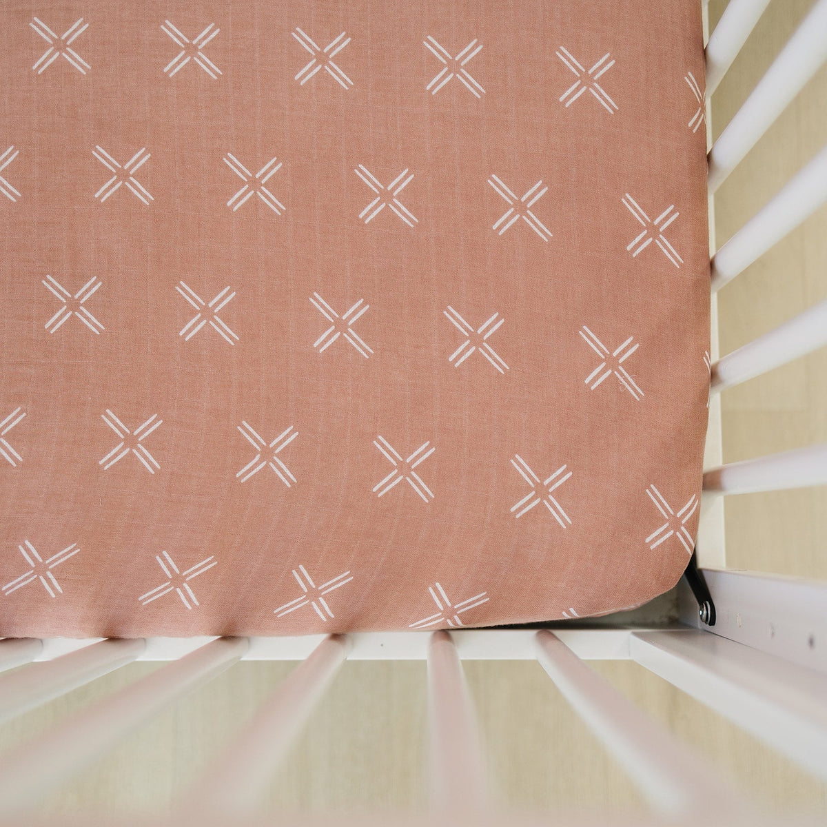 Just Peachy Muslin Crib Sheet - Textile, Pink, Linens | Everetts Place