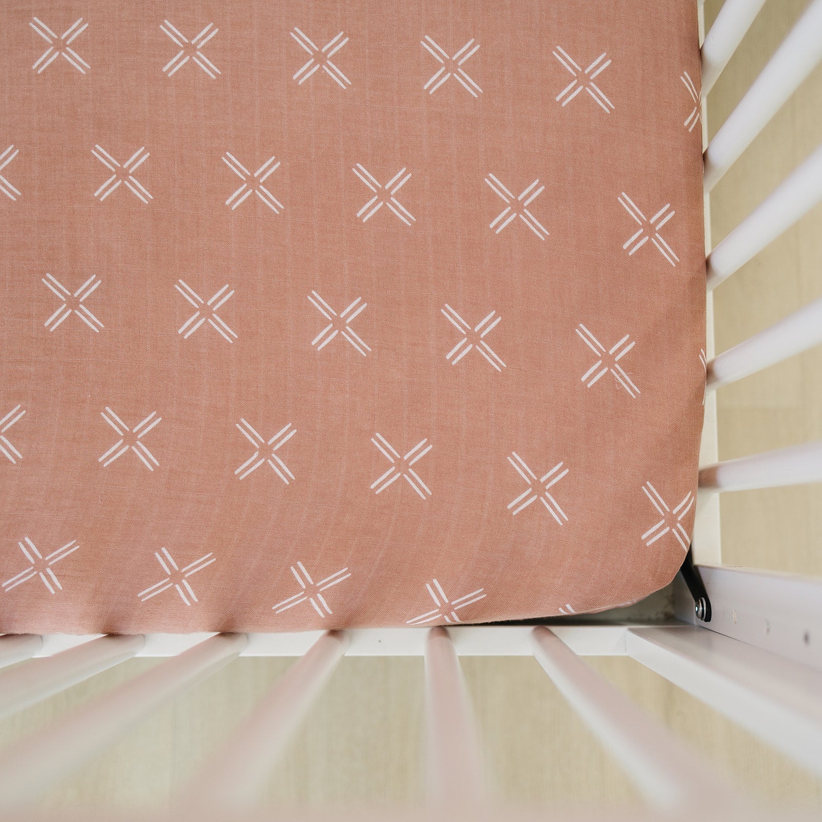 Just Peachy Muslin Crib Sheet - Textile, Pink, Linens | Everetts Place