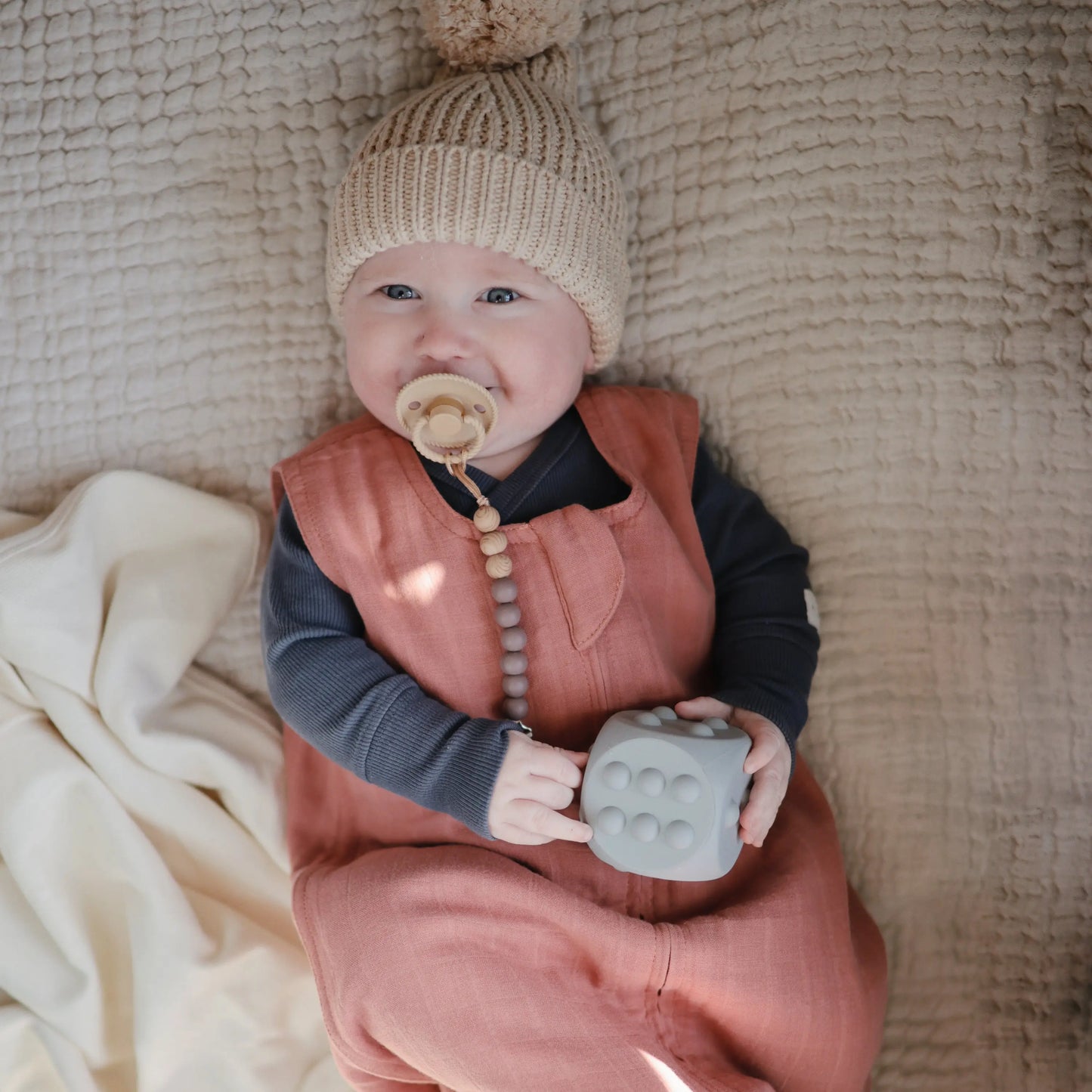 Ribbed Baby Blanket Made From Soft Organic Cotton Mushie
