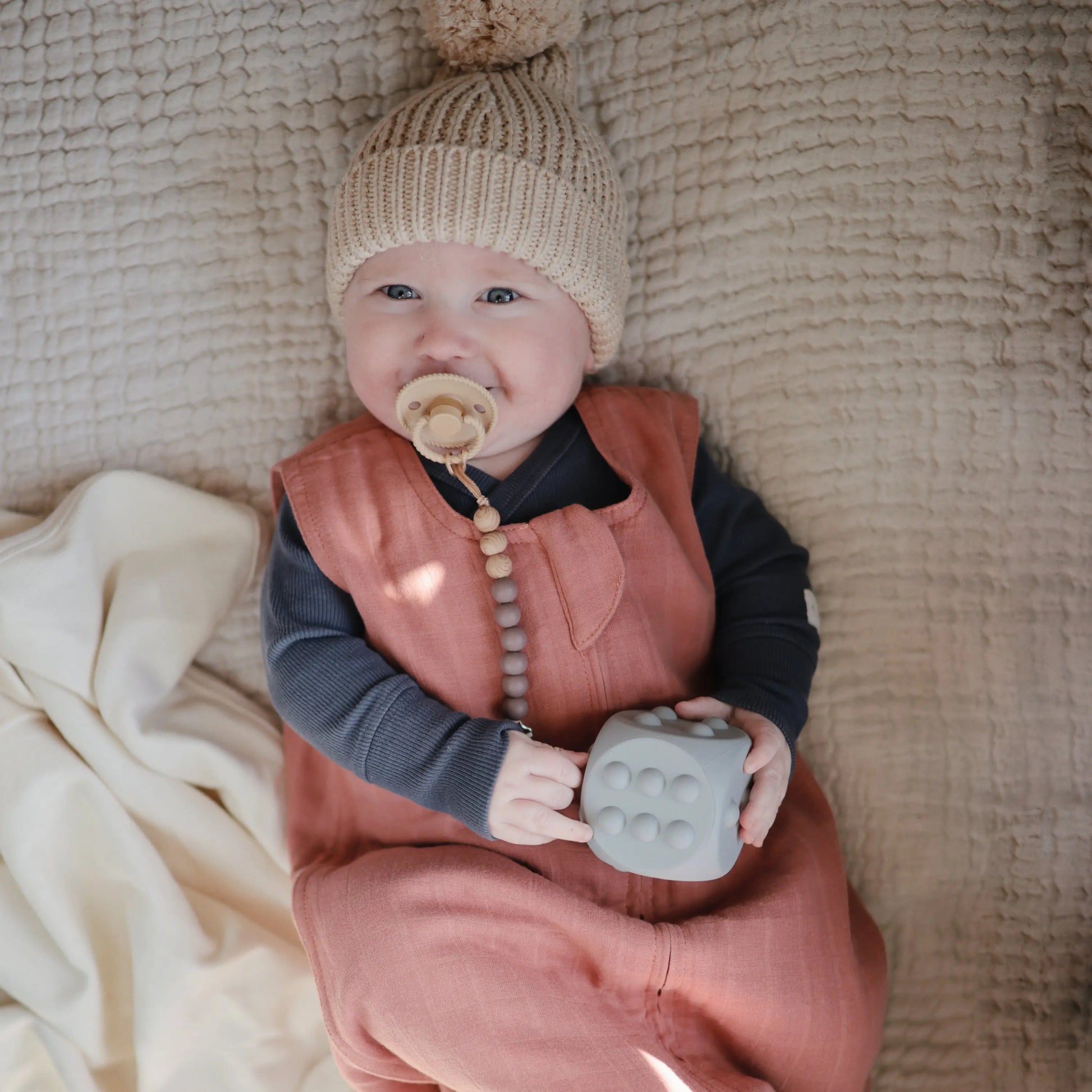 Ribbed Baby Blanket Made From Soft Organic Cotton Mushie