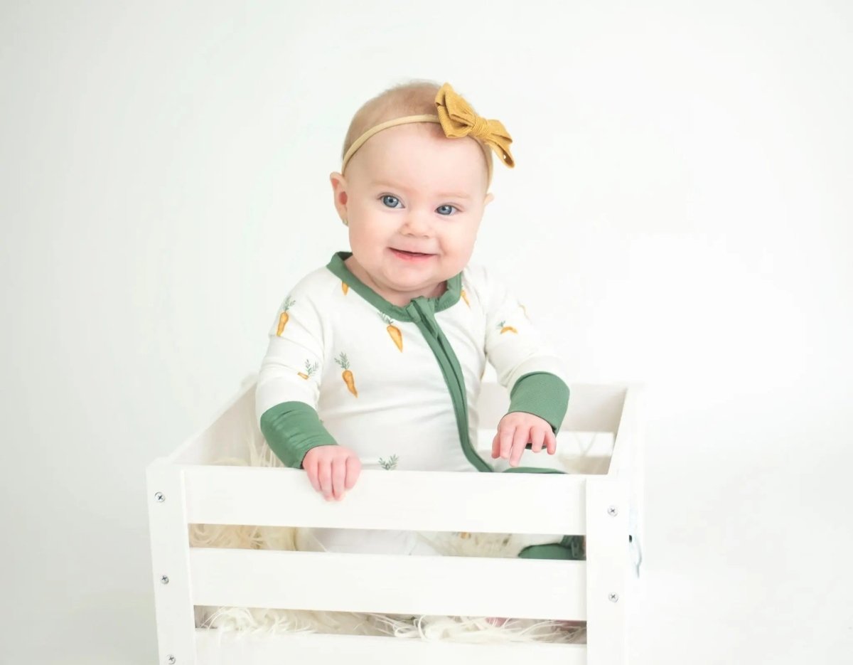Little Joy Co. Keep Calm And Carrot On Bamboo Zippy Romper For Babies - Everetts Place Boutique - 