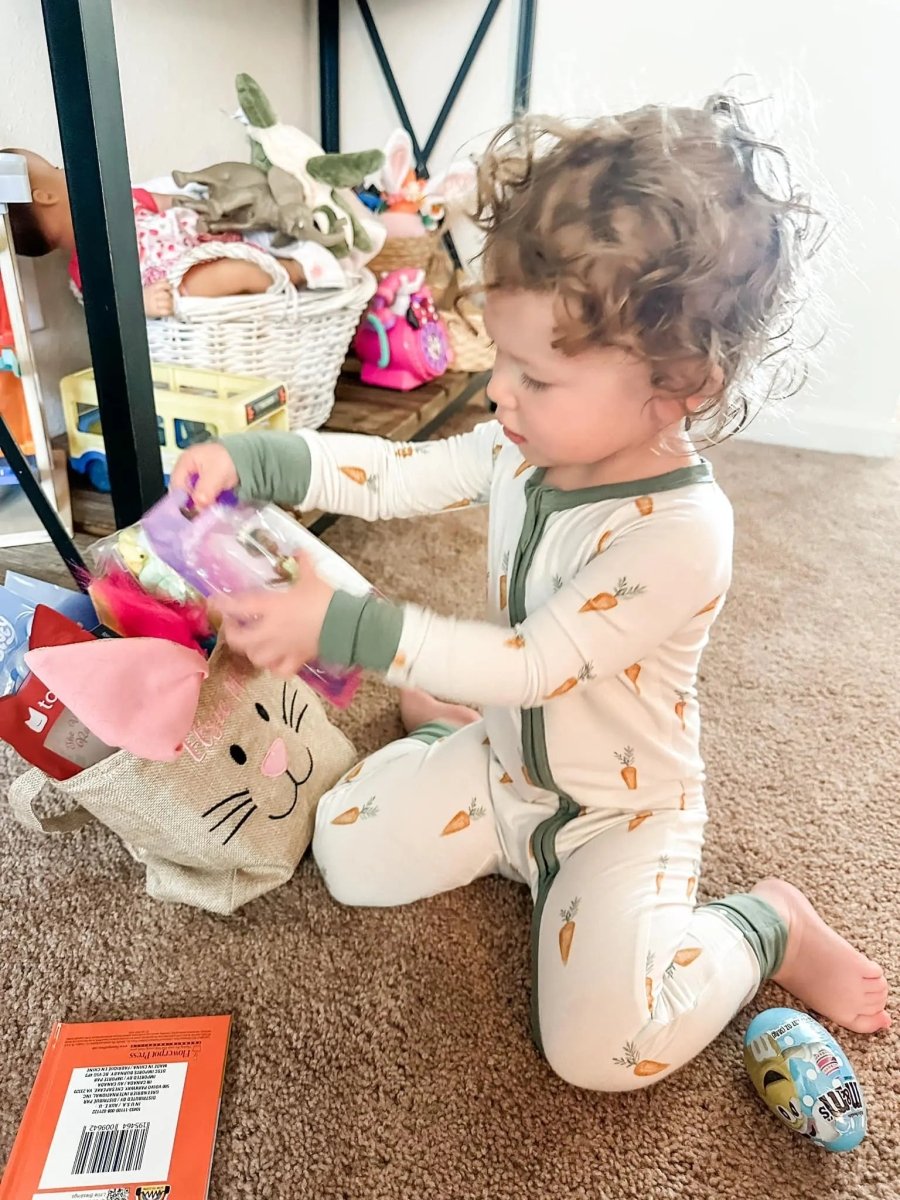 Little Joy Co. Keep Calm And Carrot On Bamboo Zippy Romper For Babies - Everetts Place Boutique - 