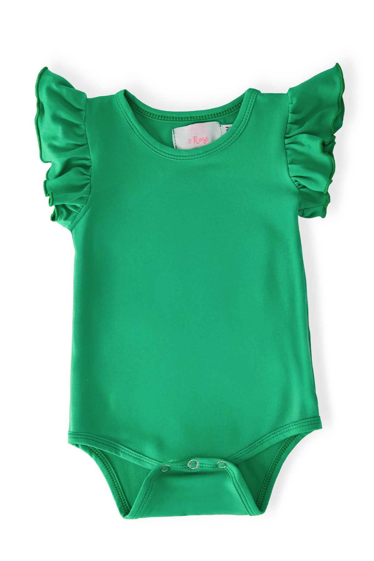 Kelly Green S/S Flutter Bodysuit - Baby & Toddler Clothing, Ruffle, One-piece garment, Embellishment, Clothing | Everetts Place