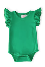 Kelly Green S/S Flutter Bodysuit - Baby & Toddler Clothing, Ruffle, One-piece garment, Embellishment, Clothing | Everetts Place