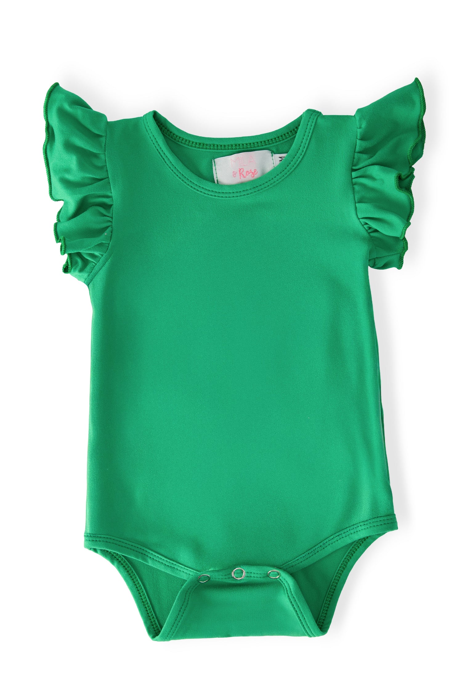 Kelly Green S/S Flutter Bodysuit - Baby & Toddler Clothing, Ruffle, One-piece garment, Embellishment, Clothing | Everetts Place