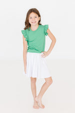 Mila & Rose ® Kelly Green S/S Ruffle Tee - 