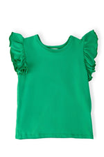 Kelly Green S/S Ruffle Tee - Baby & Toddler Clothing, Active Shirt, Ruffle, Sweater, Top | Everetts Place