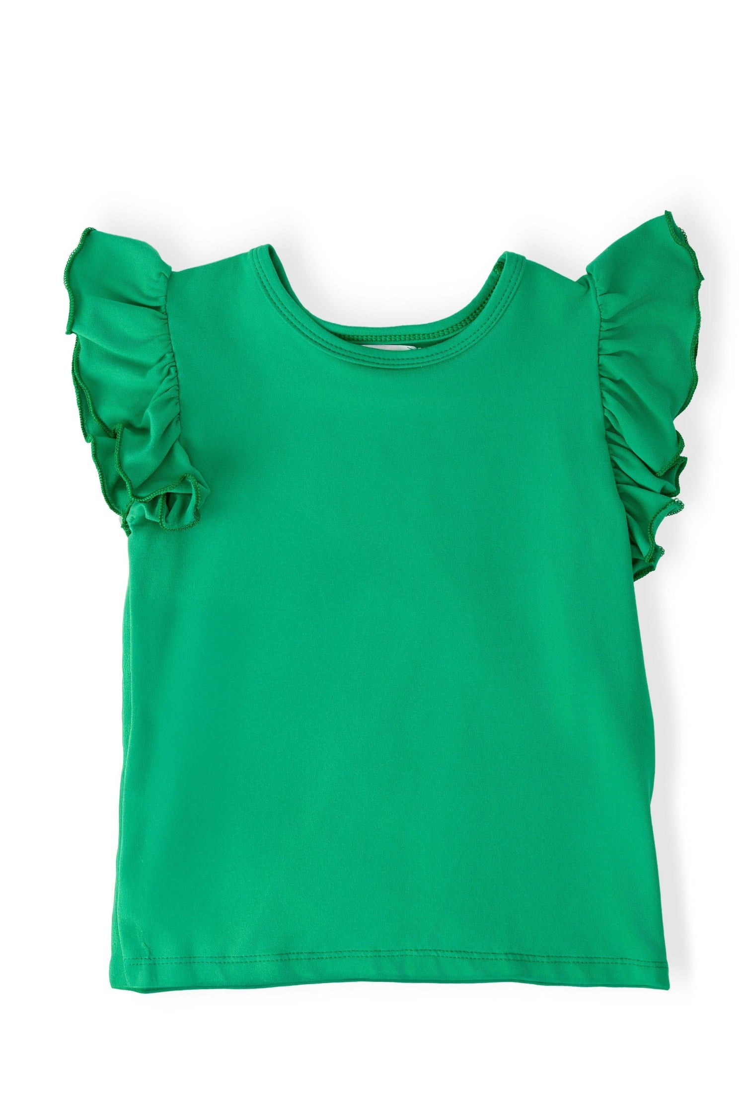 Kelly Green S/S Ruffle Tee - Baby & Toddler Clothing, Active Shirt, Ruffle, Sweater, Top | Everetts Place