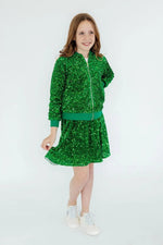 Mila & Rose ® Kelly Green Velvet Sequin Jacket - 