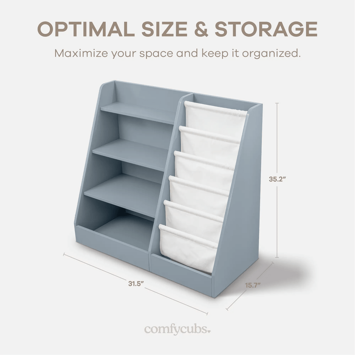 Comfy Cubs Kids Bookshelf - Blue - 