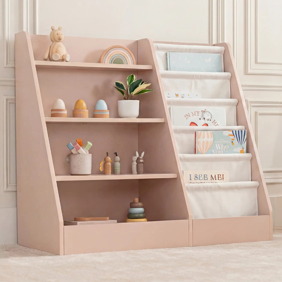 Kids Bookshelf - Blush Comfy Cubs 