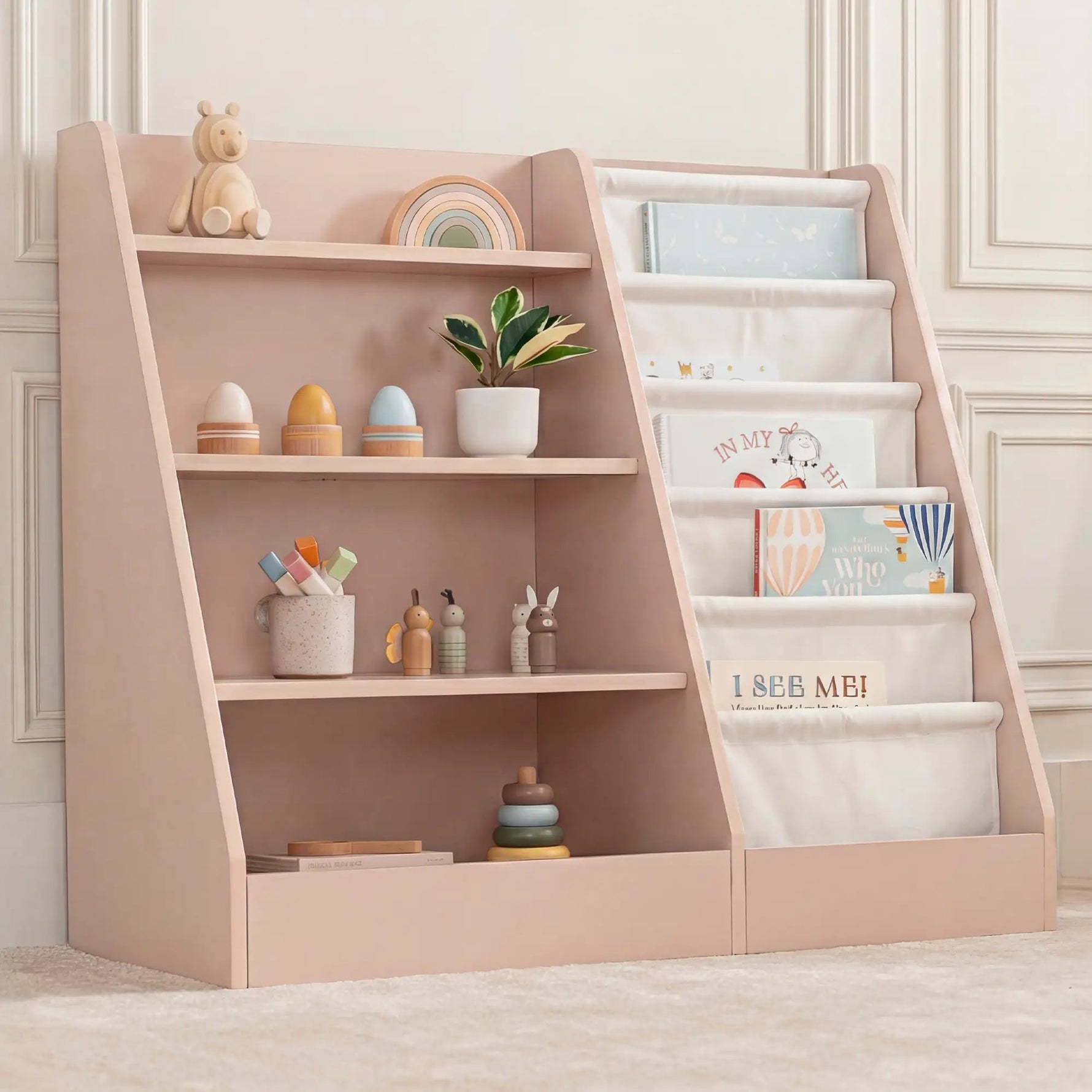 Kids Bookshelf - Blush Comfy Cubs 