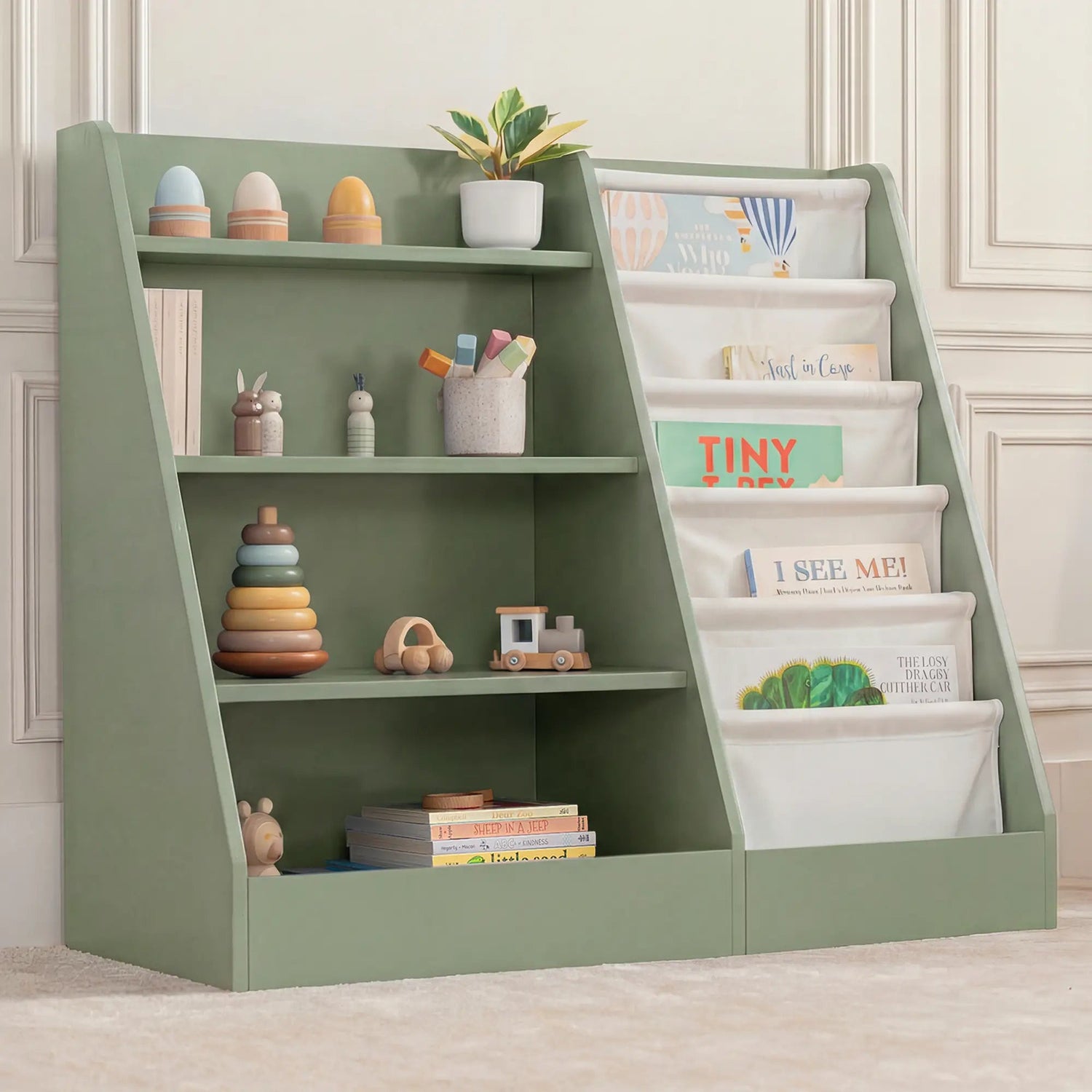Comfy Cubs Kids Bookshelf - Sage - 