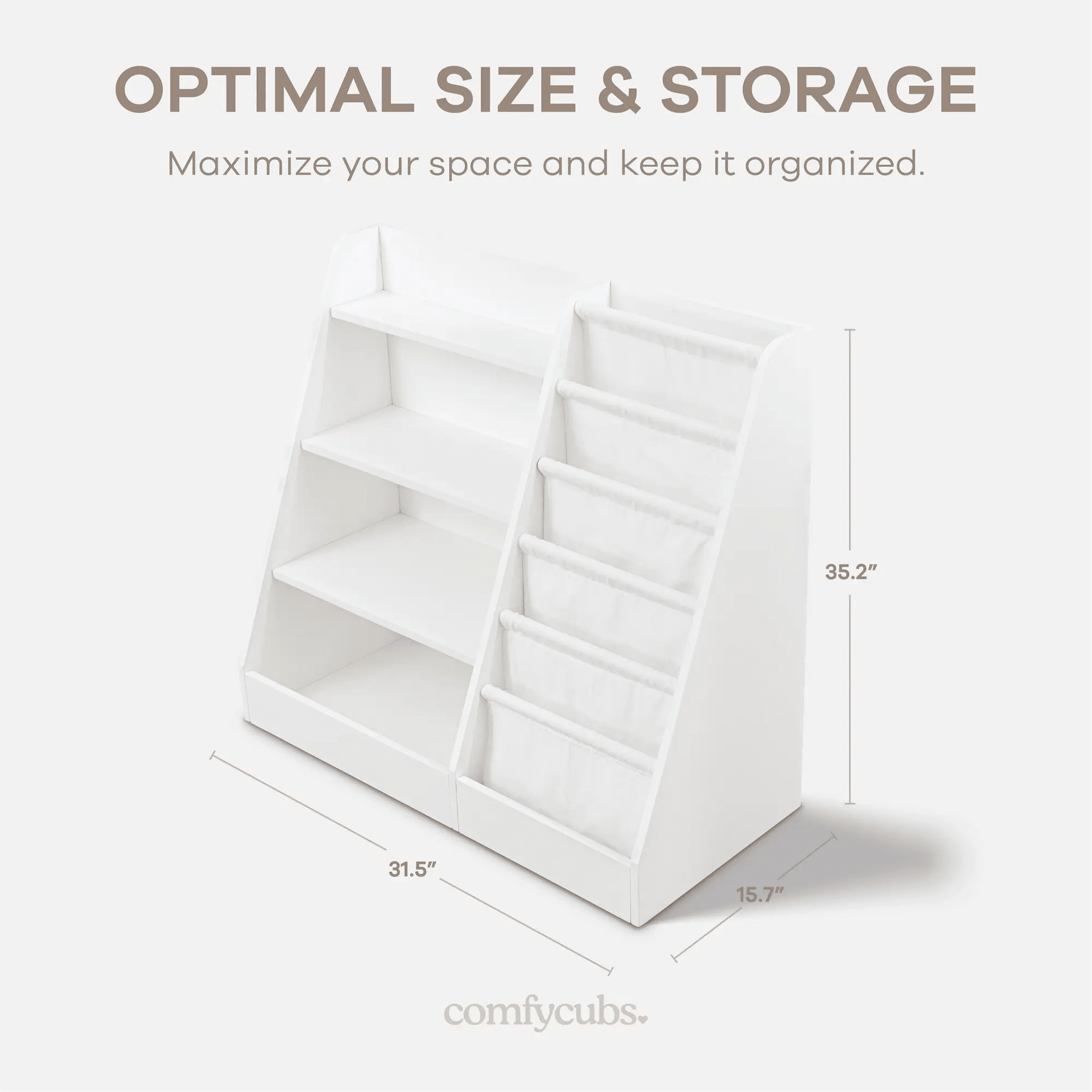 Comfy Cubs Kids Bookshelf - White - 