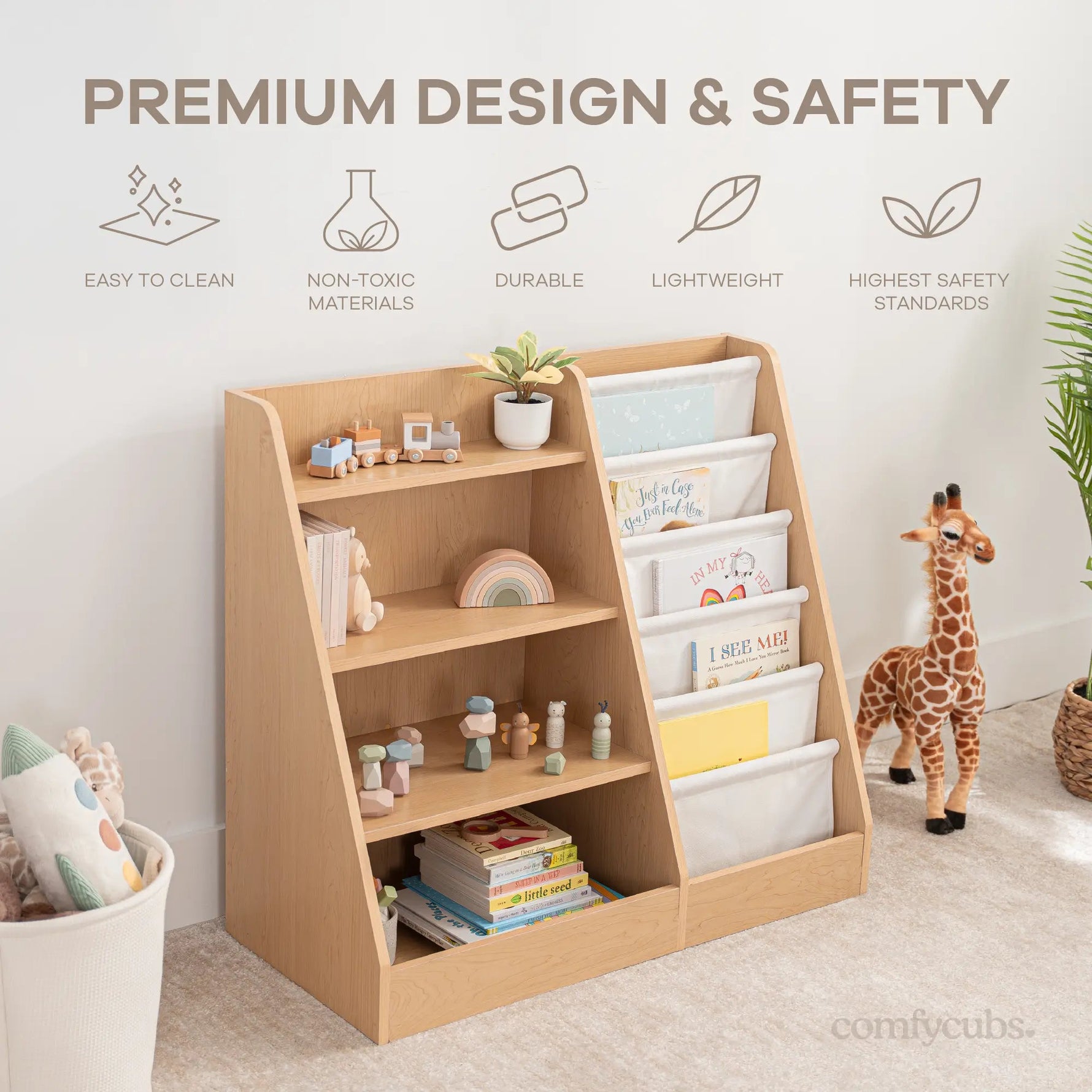 Comfy Cubs Kids Bookshelf - Wood - 