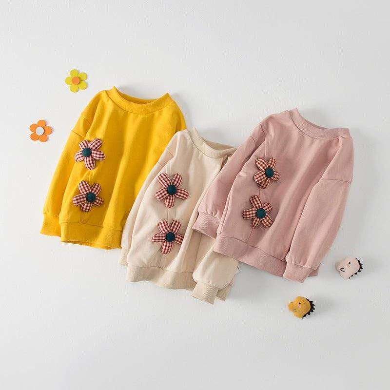 Kids / GirlsExpertly crafted with a cotton blend, this Kids / Girls Crew Neck Long Sleeves top features a delightful 3D flowers pattern in shades of pink, yellow, and beige, perEveretts Place: Online Boutique 