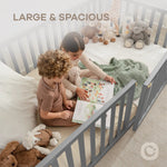 Comfy Cubs Kids House Gated Floor Bed Twin Size for Children Aged 5+, Grey - 