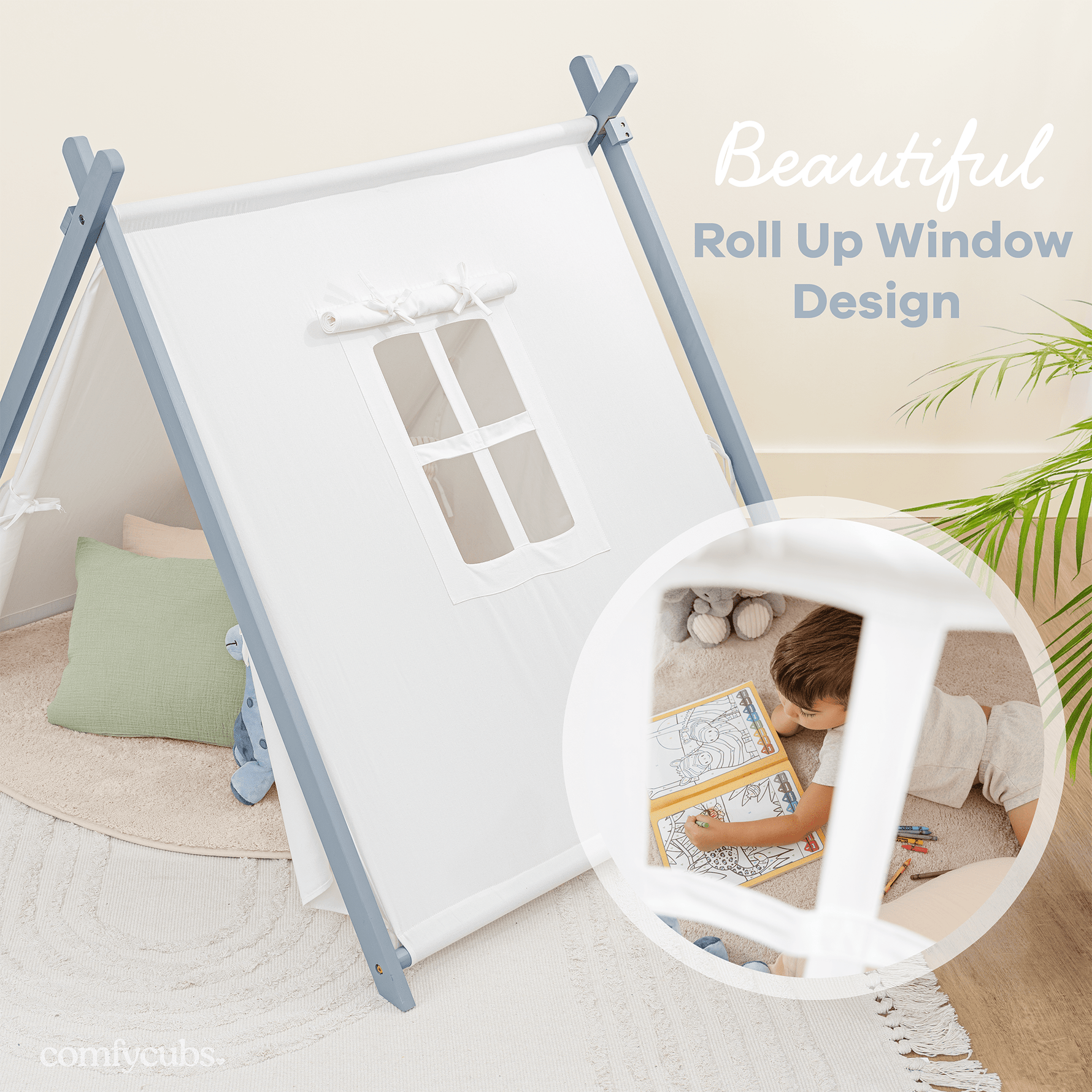 Comfy Cubs Kids Indoor Play Tent Pacific Blue By Comfy Cubs Deluxe - 