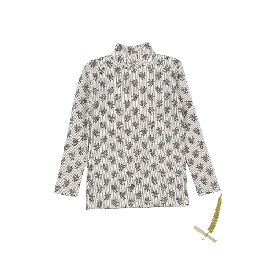 The Printed Tutleneck - Vintage Rose - Sleeve, Collar, Pattern, Button, Motif | Everetts Place
