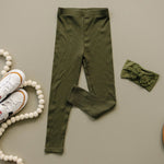 Little Joy Co. Kids Ribbed Bamboo Leggings Soft Breathable Stretch - Everetts Place Boutique - 