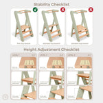 Comfy Cubs Kids Step Stool for Ages 3+ in Sage - 