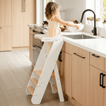 Kids Step Stool for Ages 3+ in White - Hardwood, Plank, Person, Ladder | Everetts Place