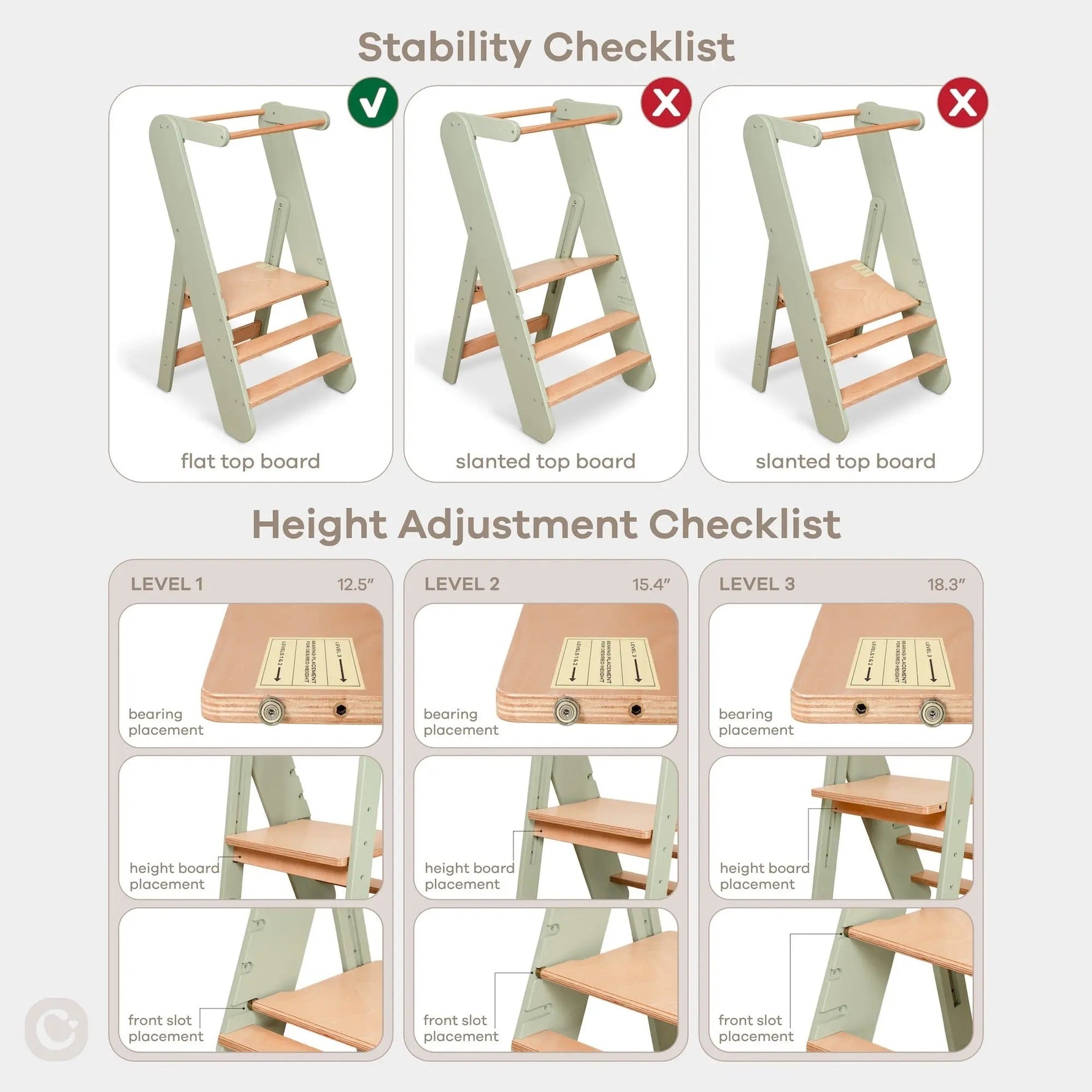 Comfy Cubs Kids Step Stool for Ages 3+ in White - 